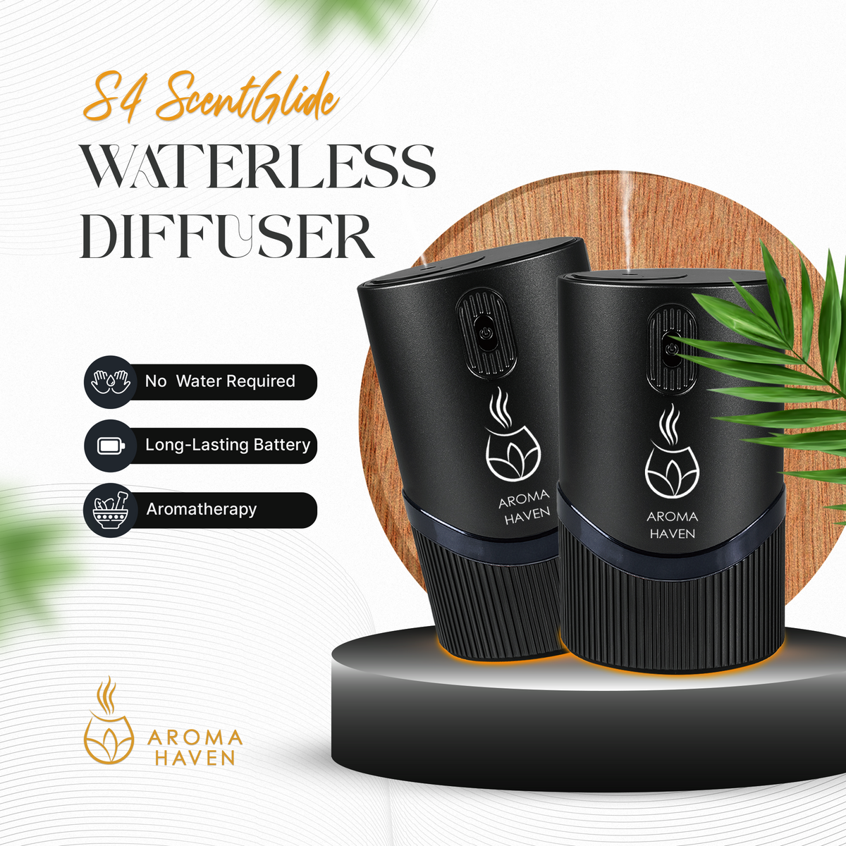 S4 ScentGlide Black Waterless Diffuser With Oil Sets – View 1 UK