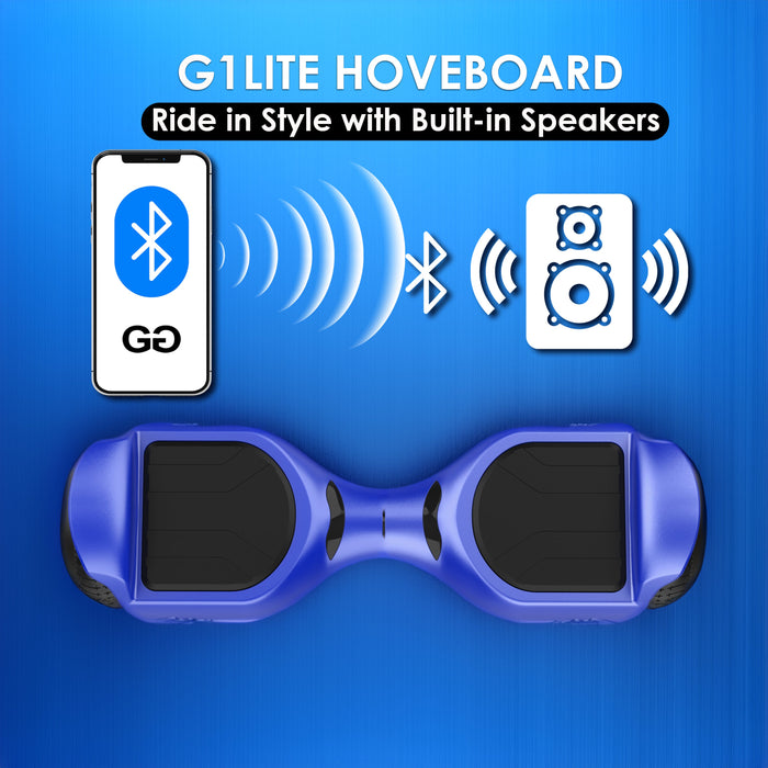 Azure Blue G1 Lite Hoverboard with Kart Ultimate Bundle