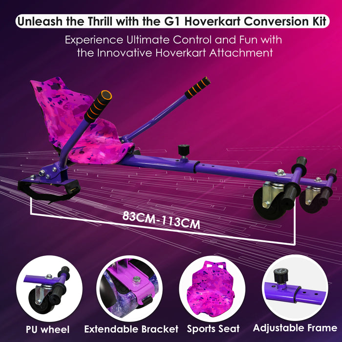 Camo Purple Hoverkart | For Hoverboards | UK-R1