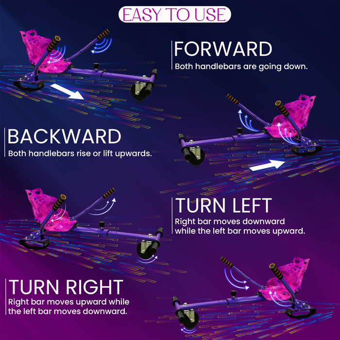 Camo Purple Hoverkart | For Hoverboards | UK-R1