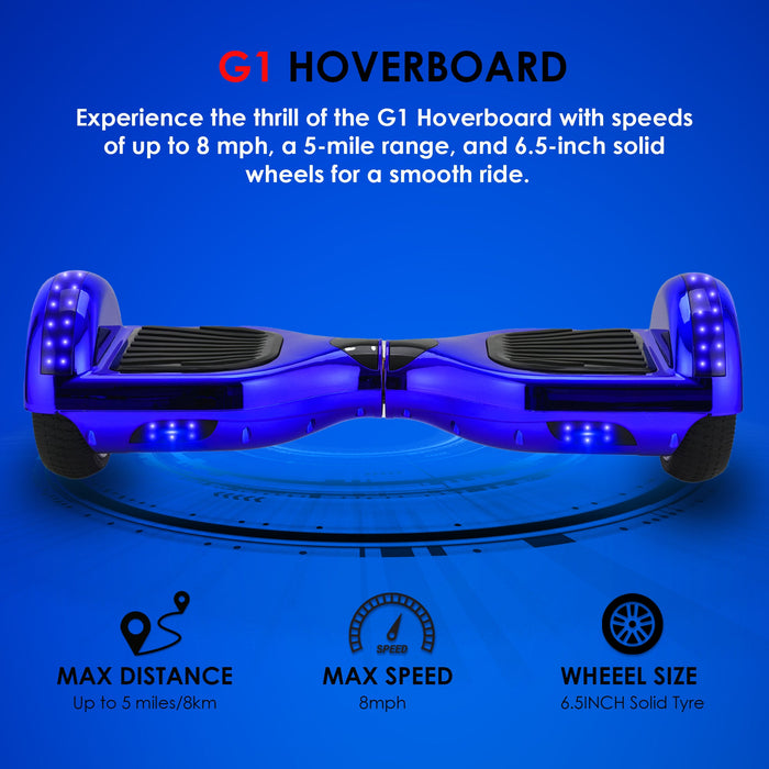 G1 Plus Hoverboard | Chrome Blue