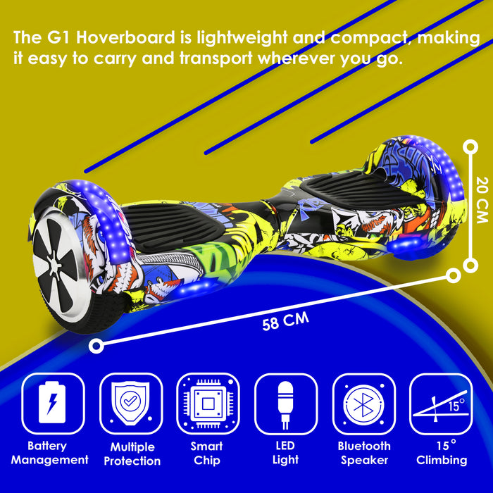 G1 Plus Hoverboard | Graffiti Yellow