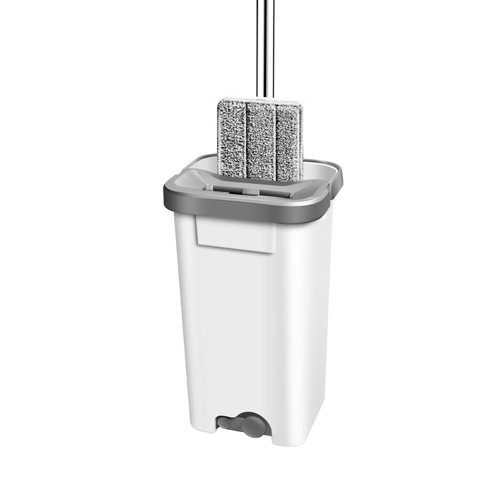 HH2 Max Aqua Press Mop & Bucket Set | Dual-Chamber Self-Cleaning Flat Mop by Home Harbour