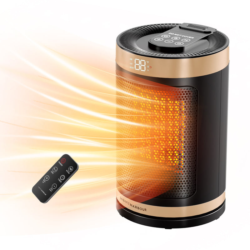 Cozy Heat 1500W Portable Ceramic Space Heater - Energy Efficient with LED Display & 15-45°C Thermostat (Gold)