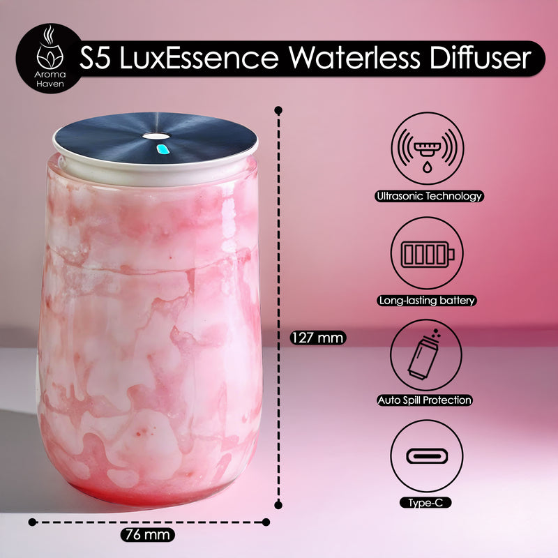 S5 Waterless Essential Oil Diffuser – Rechargeable Aromatherapy for Home, Office & Travel