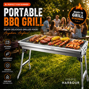 Portable Foldable BBQ Grill – Stainless Steel Charcoal Barbecue for Garden, Camping & Outdoor – View 3 UK
