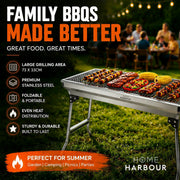 Portable Foldable BBQ Grill – Stainless Steel Charcoal Barbecue for Garden, Camping & Outdoor – View 2 UK