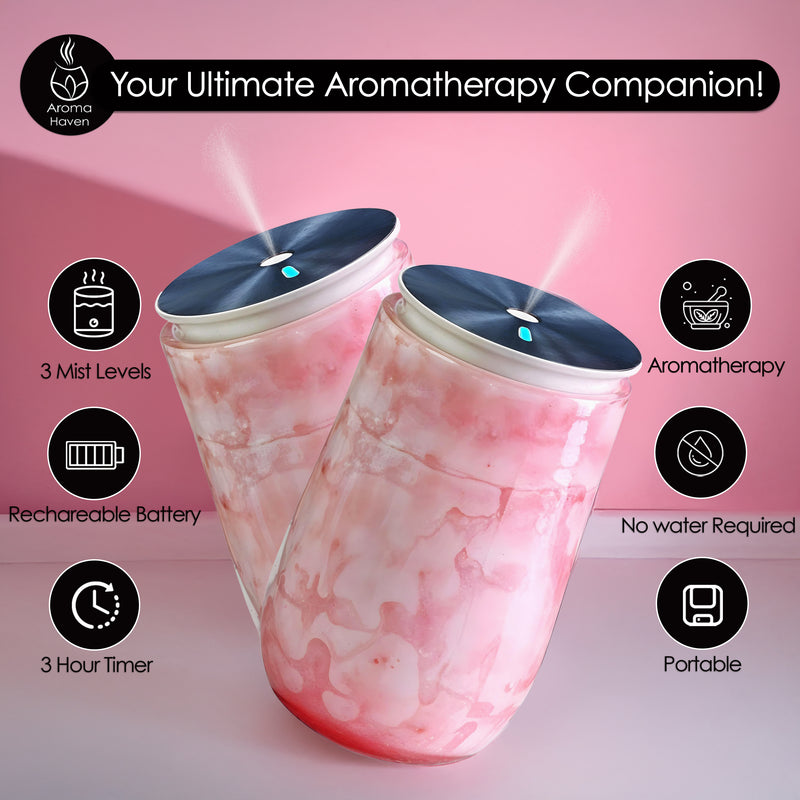 S5 Waterless Essential Oil Diffuser – Rechargeable Aromatherapy for Home, Office & Travel