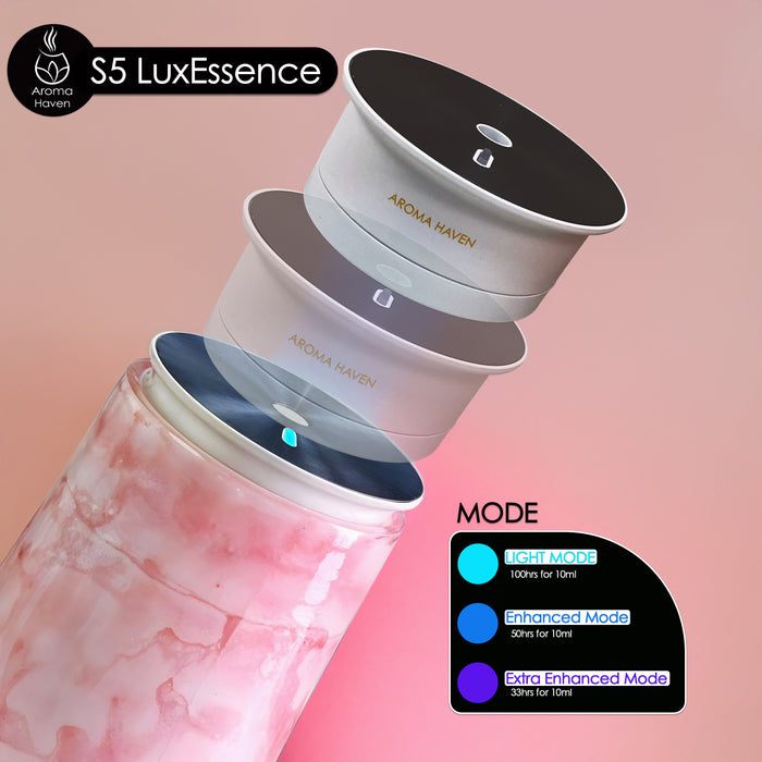 S5 Waterless Essential Oil Diffuser – Rechargeable Aromatherapy for Home, Office & Travel