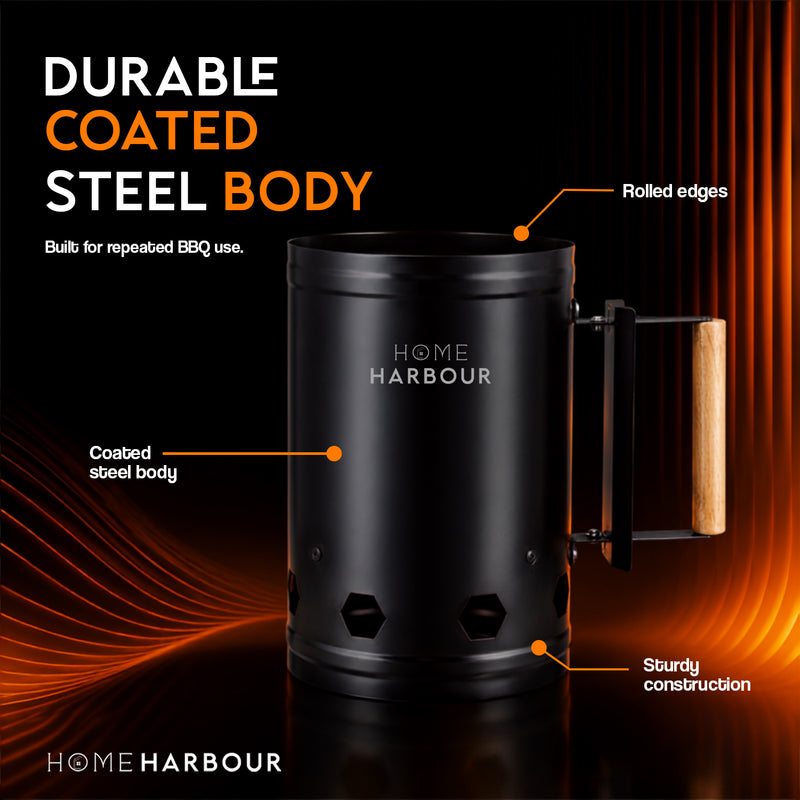 HeatRise Chimney Starter | Home Harbour Charcoal BBQ Starter
