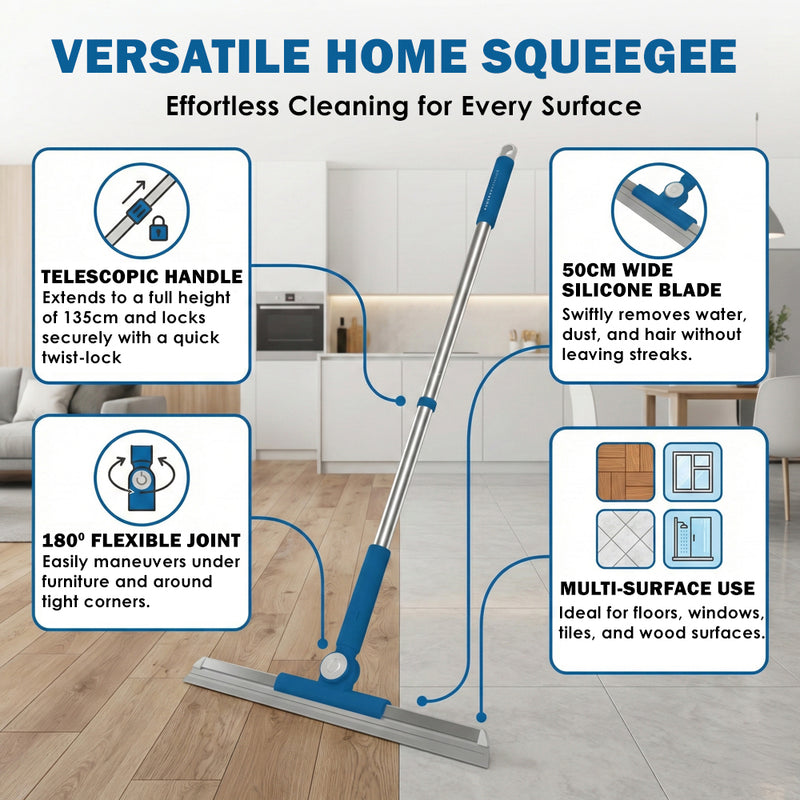 HH5 Telescopic Floor Squeegee & Pet Hair Remover – 50cm Adjustable Broom
