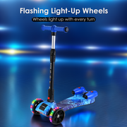 3-Wheel Foldable Kids Scooter with Bluetooth & Lights Galaxy Blue – Lifestyle UK