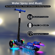 3-Wheel Foldable Kids Scooter with Bluetooth & Lights Galaxy Blue – Lifestyle UK