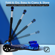 3-Wheel Foldable Kids Scooter with Bluetooth & Lights Galaxy Blue – Lifestyle UK