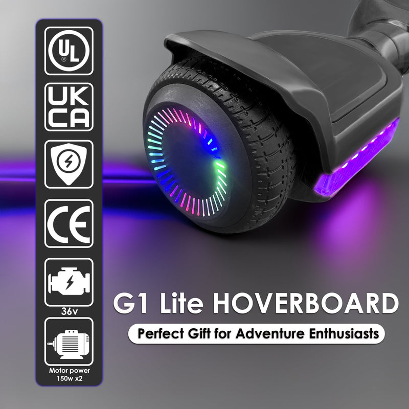 Streamline Black G1 Lite Bluetooth Hoverboard with Hover Kart