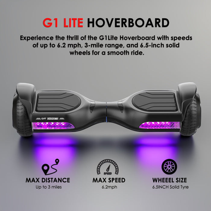 Streamline Black G1 Lite Bluetooth Hoverboard with Hover Kart
