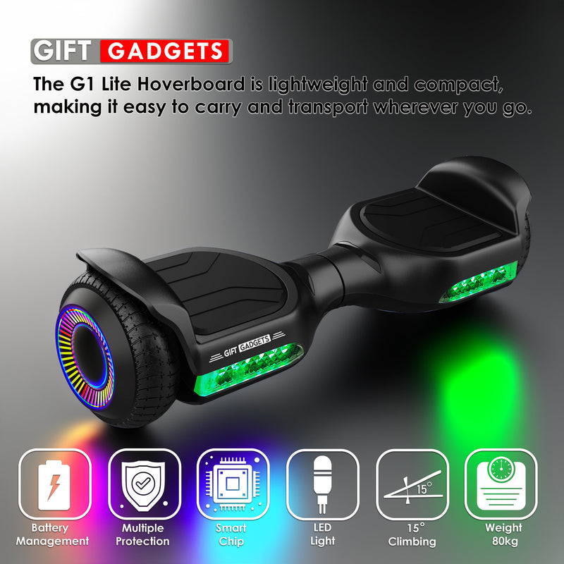 G1 Lite Streamline Black Hoverboard with Bluetooth
