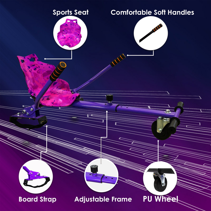 Camo Purple Hoverkart | For Hoverboards | UK-R1