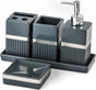Ceramic Haven Elegance Collection – 5-Piece Luxury Ceramic Bathroom Accessory Set – UK