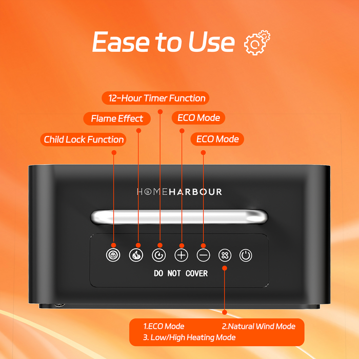 Home Harbour Electric Fireplace Heater – Freestanding 1500W