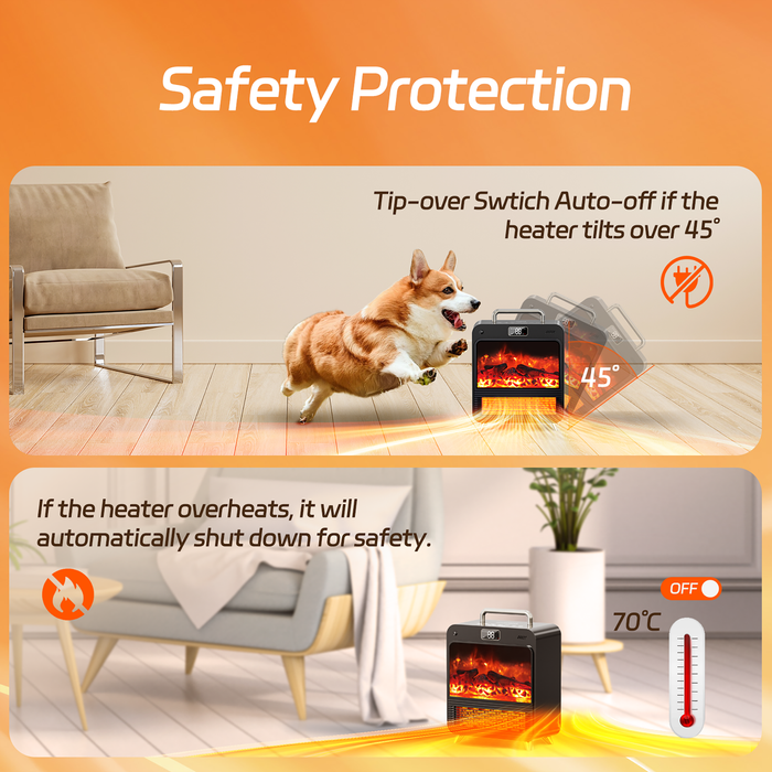 Home Harbour Electric Fireplace Heater – Freestanding 1500W