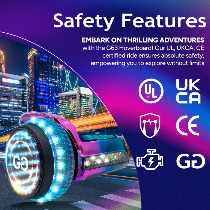 G63 Chromatic Magenta App Enabled Hoverboard & Galaxy Pink Hoverkart Bundle