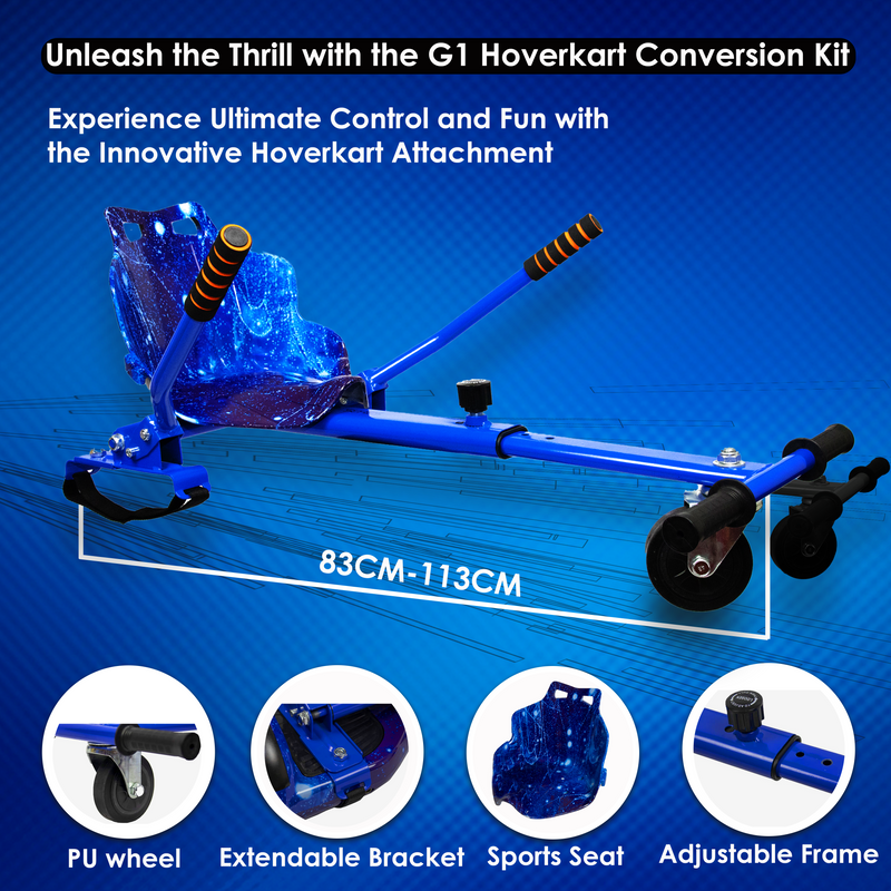 Buy Galaxy Blue Hoverkart Online | UK GoKart R1