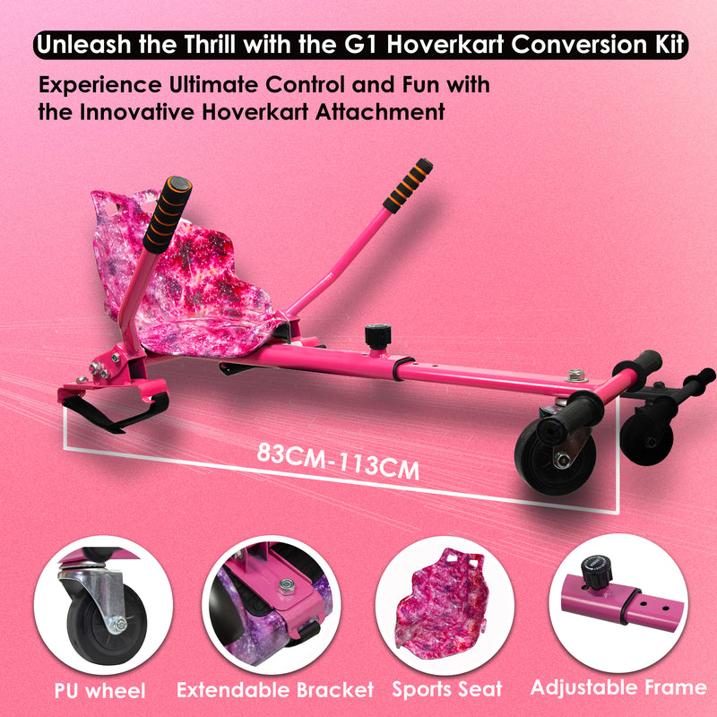 Ultimate Galaxy Pink Hoverkart | R1 For Hoverboard