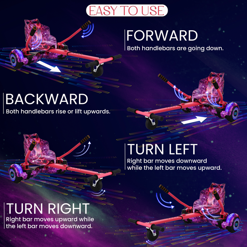 Ultimate Galaxy Pink Hoverkart | R1 For Hoverboard