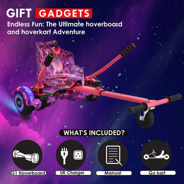 Ultimate Pink Powerhouse! 2-in-1 Galaxy Hoverboard & Go-Kart