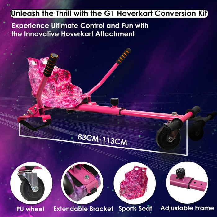 Ultimate Pink Powerhouse! 2-in-1 Galaxy Hoverboard & Go-Kart
