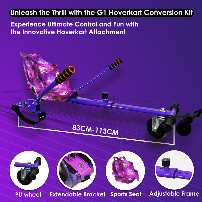 Purple Galaxy Hoverkart | Ride the Cosmos |  R1 Hoverboard Accessory