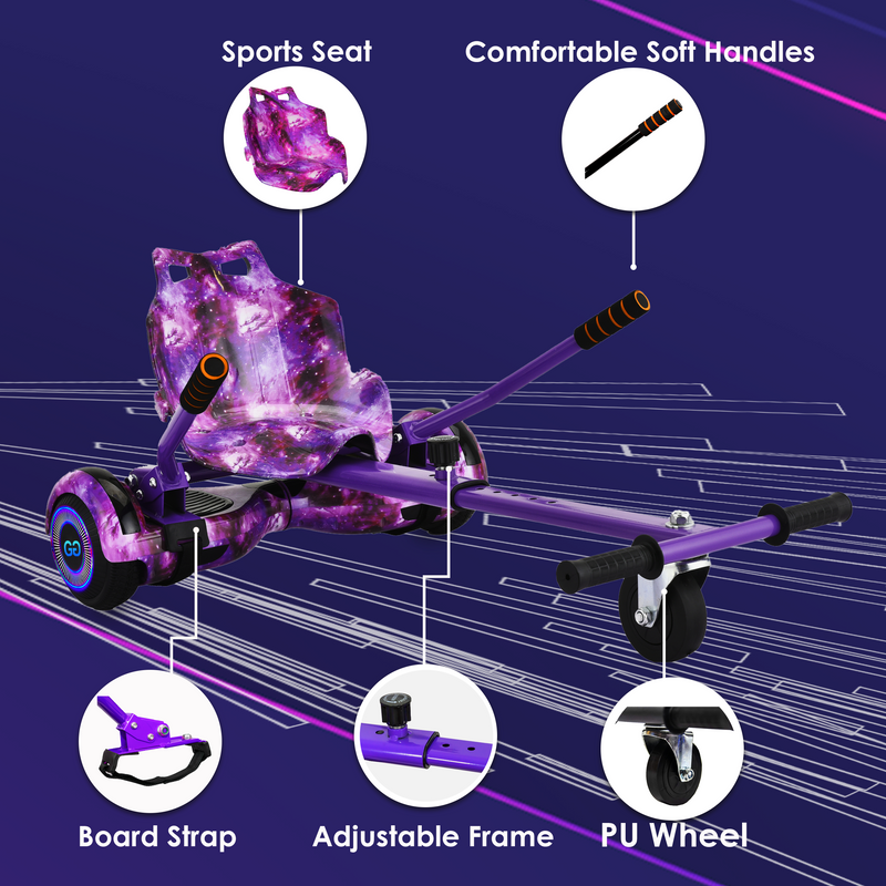 Purple Galaxy Hoverkart | Ride the Cosmos |  R1 Hoverboard Accessory