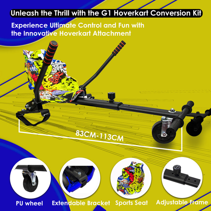 Yellow Graffiti Hoverboard Go-Kart Bundle (UK) | Stand Out!
