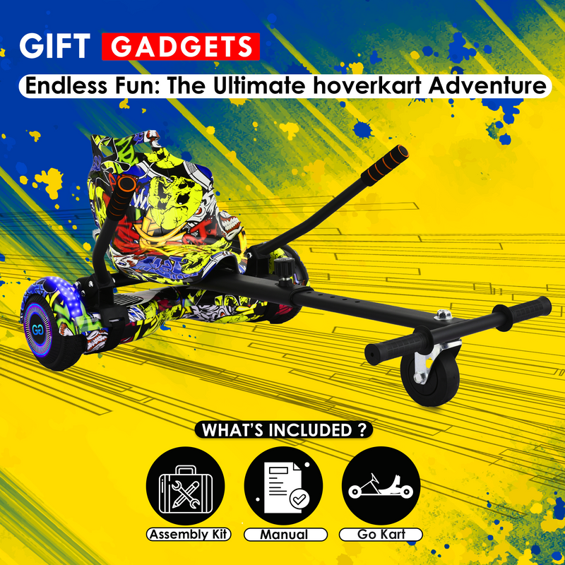 Graffiti Yellow Hoverkart Kart Frame Accessory | For Hoverboards