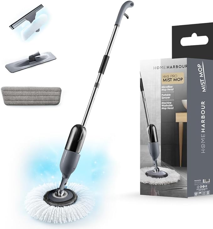 HH3 Pro Mist Mop Kit – 360° Floor Mop with Window Cleaner & Refillable Tank