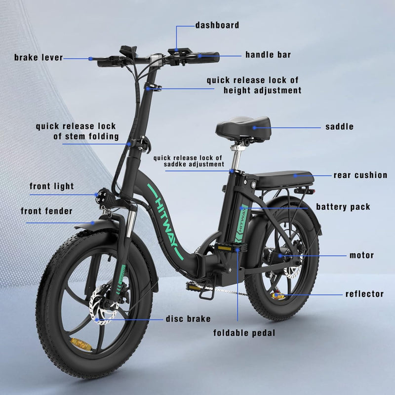Compact and Foldable Design of Hitway BK6S Electric Bike for Easy Storage
