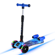 3-Wheel Foldable Kids Scooter with Bluetooth & Lights Galaxy Blue – View 2 UK
