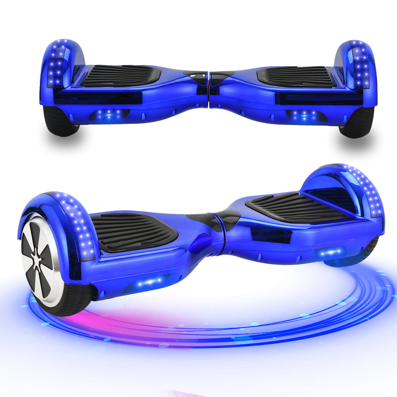 6.5" Chrome Blue Hoverboard with LED Lights & Bluetooth – Revix RX2