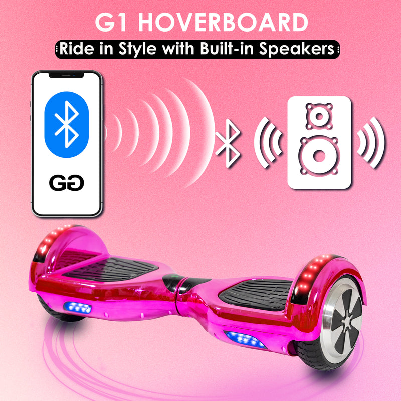 6.5" Chrome Pink Hoverboard with LED Lights & Bluetooth – Revix RX2
