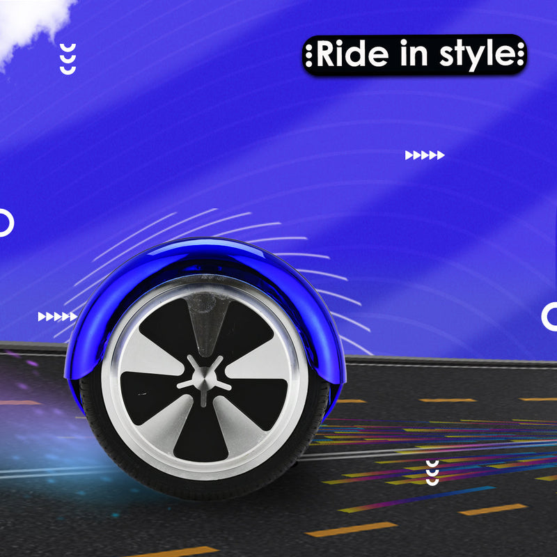 6.5" Chrome Blue Hoverboard with LED Lights & Bluetooth – Revix RX2