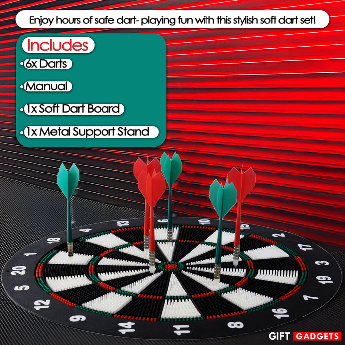 Kids 16-Inch Safe Dartboard Set – Soft-Tip Rubber Darts, Indoor Fun