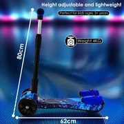 3-Wheel Foldable Kids Scooter with Bluetooth & Lights Galaxy Blue – Lifestyle UK