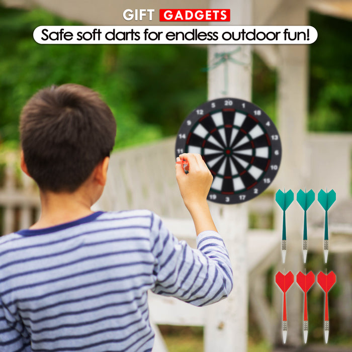Kids 16-Inch Safe Dartboard Set – Soft-Tip Rubber Darts, Indoor Fun