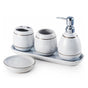 Ceramic Haven Luxe Collection – 5-Piece Oval Ceramic Bathroom Accessory Set – UK