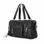 Black Travel Duffel Bag with Multiple Zipper Pockets – White Background UK