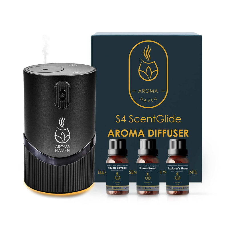 S4 ScentGlide Black Waterless Diffuser With Oil Sets