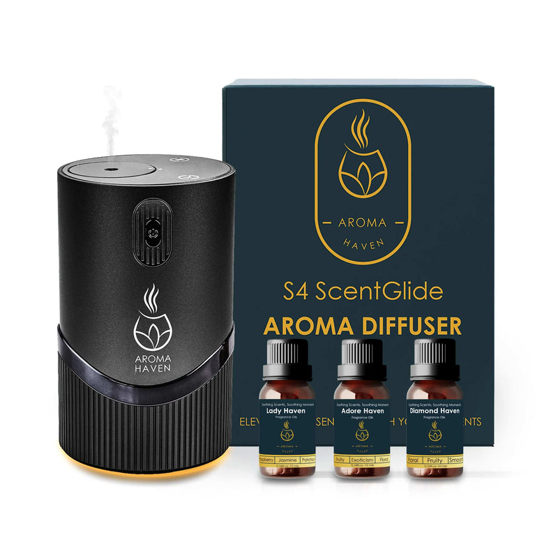 S4 ScentGlide Black Waterless Diffuser With Oil Sets